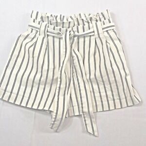 Zara TRF Collection Women's XSmall Belted Striped Paperbag Shorts